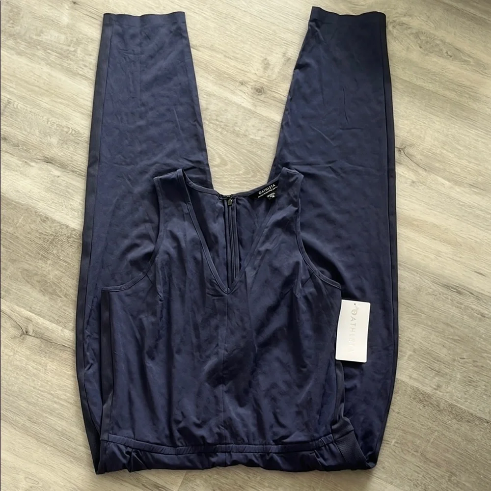 Athleta NWT Brooklyn‎ Textured Jumpsuit Romper Animal Print Athletic Women’s 16 - Picture 2 of 16